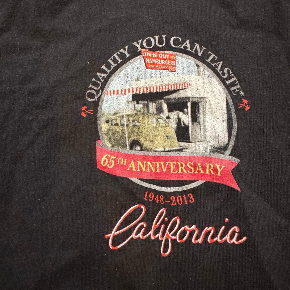 In-N-Out Burger Adult M Black T-Shirt 65 Years Anniversary Graphic Collectible - Picture 2 of 5